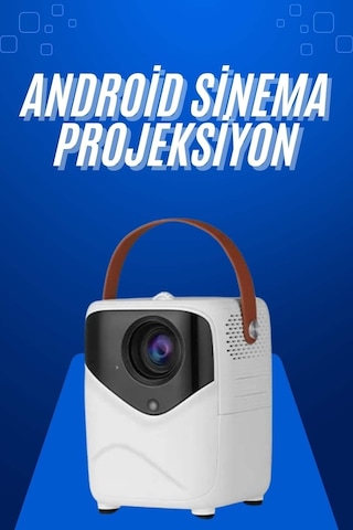 Hd Ayaklı Portatif Projeksiyon Cihazı Android İşlemcili Sinema Projektörü-121046