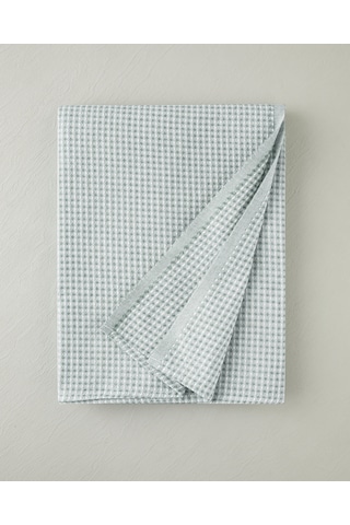 Modern Grid Tek Kişilik Pike 150x220 Cm Yeşil