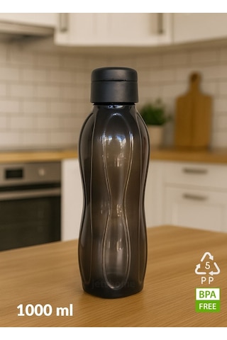 2 Li Su Şişesi Seti 1000 Ml Matara, Bpa Free, Ev-iş-spor İçin Siyah-mürdüm Pp-5 Siyah - Mor