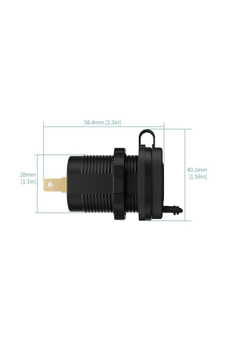 Springsun Yeni Qc3.0 Usb A+c Tip Şarj Cihazı, Mavi Uçlu, Su Geçirmez, 12v-24v Çift Çıkışlı