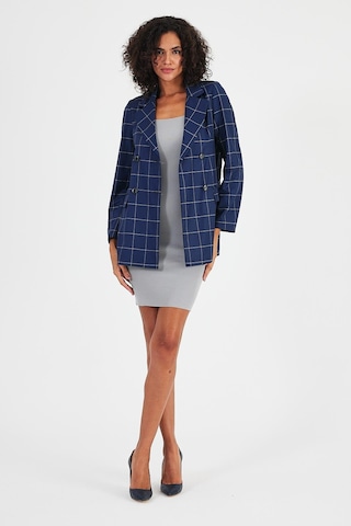 Alexandergardı Ekoseli Astarsız Cepli Kruvaze Blazer Ceket B24-00202 001