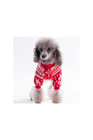 Pawstar Kırmızı Nordic Winter-snowflake Küçük Irk Köpek Sweatshirtü
