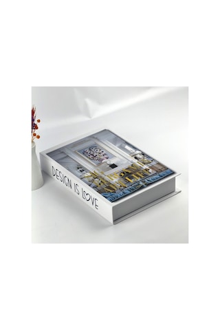Bak Gel Al Kitap Görünümlü Dekoratif Kutu, İskandinav Tarzı Kitap Şeklinde Saklama Kutusu, Ev Dekorasyonu Desing - Dvdktpkt003