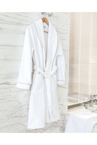 Madame Coco Celestiel Şalyaka Unisex Bornoz - Beyaz