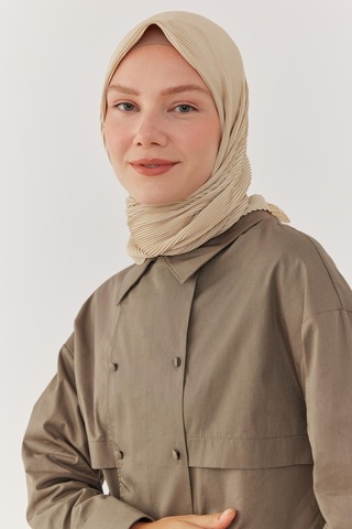 Mirsoy Scarf Piliseli Eşarp - Krem Krem