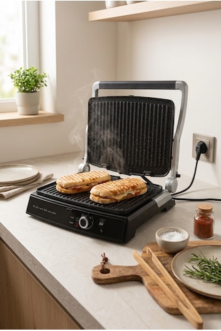 Bernardo Ruby 2000W 6 Dilim Kapasiteli Çıkarılabilir Plakalı Izgara ve Tost Makinesi