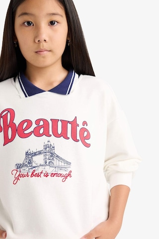 Defacto Relax Fit Polo Yaka Baskılı Sweatshirt Kız Çocuk F2251A825AU Ekru