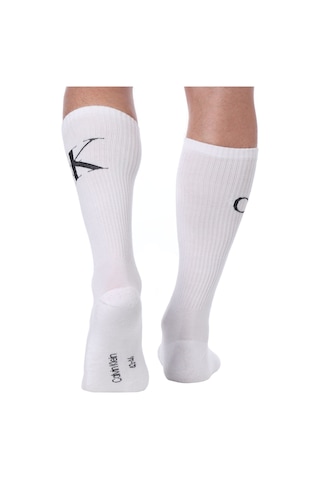 Calvin Klein Jeans Organik Cotton 2 Pack Sock White Pamuklu Patik Bilek Çorap 2 Li Pkt Beyaz