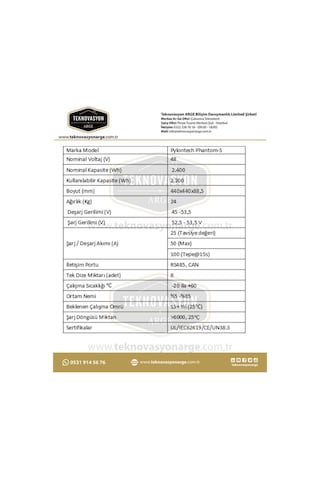 Pylontech Phantom-s Lityum Akü 48 Volt 50 Amper 2.4 Kw