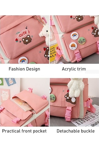 Novahub 5 Adet/kit Öğrenci Çantaları, Hafif Ve Sevimli Kız Sırt Çantası Koyu Mor, Küçük Ve Pratik Koyu Mor