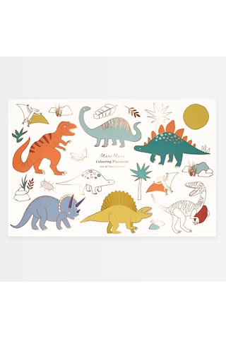 Meri Meri - Dinosaurs Colouring Placemats - Dinozorlar Boyama Amerikan Servisleri X8