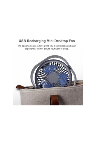 Youtek Usb Şarjlı Taşınabilir Masaüstü Fan - 3 Hız Ayarı, Sessiz Çalışma, Dahili Li-poly Batarya, Mavi