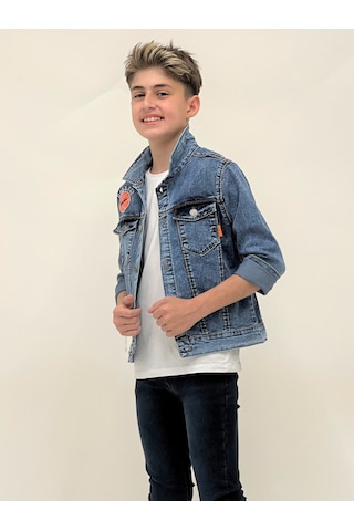 Ahengim Erkek Çocuk Kolej Jean Ceket Günlük Modaya Uygun Ak22366123 001