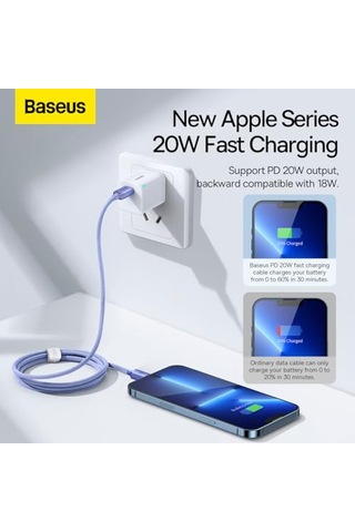 Baseus Crystal Shine 20w Type-c To Lightning Kablo 1.2m-mor Standart