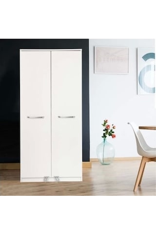 Evistro 2 Kapaklı 90 Derece Açılır Kapak Çok Amaçlı Mutfak Dolabı Beyaz