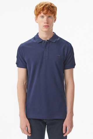Lacoste Men's Regular Fit Polo T-shirt Erkek Şerit Detaylı Polo Yaka Tişört Lacivert