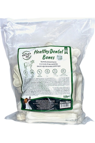 Eco Natura Pet Healty Dental Bones Natural Beyaz Pres Kemik 15 CM 20'li 1600 G