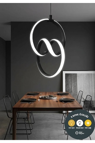 Lzy Avize Store Signature Siyah Sarkıt Avize Modern Salon, Mutfak, Çocuk Odası Ve Antre Aydınlatma SİYAH 1.MODEL