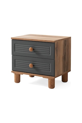 Finike Mdf Komodin Antrasit - Ceviz