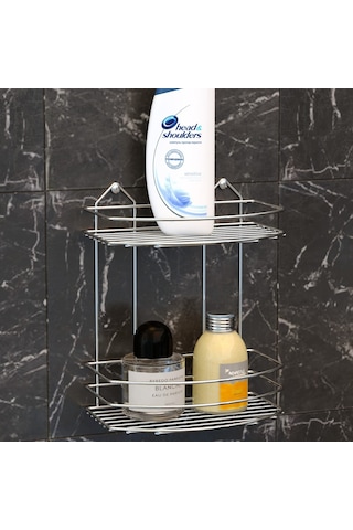 Teknotel Iki Katlı Banyo Duş Rafı Krom Bk008 Krom