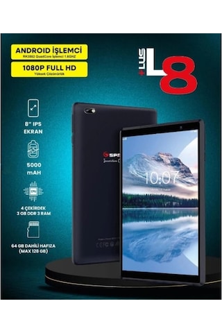 8" Ips Ekran 4 Çekirdek 3gb/64gb Tablet Pc Çok Renkli