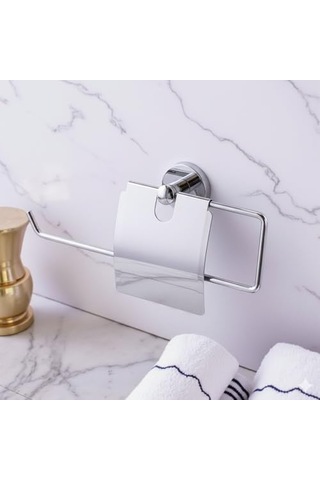Kapalı Kağıt Havluluk Krom Gümüş Metal Duvara Monte Vidalı Banyo Tuvalet Mutfak Kağıt Havluluk 25 Cm Diğer