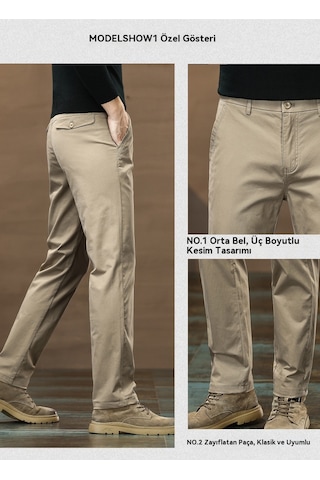 Yeni Yıkanmış Aşınmaya Dayanıklı Düz Pantolon Gri