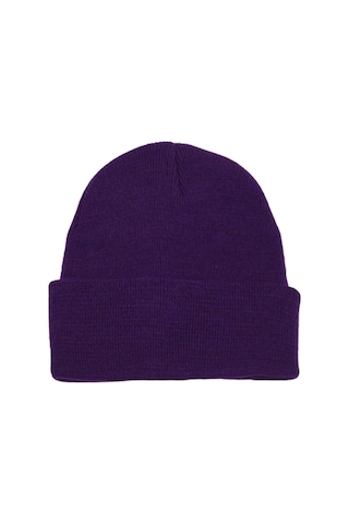 Unisex Kışlık Mor Katlamalı Bere Mor