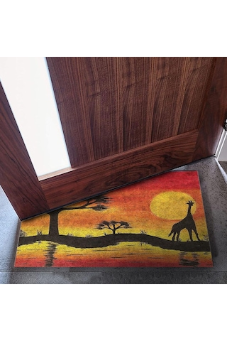 Tasarımlı Dekoratif Kapı Önü Paspas, Dış Mekan/ev İçi/banyo/mutfak/yatak Odası/giriş Paspasları Afrika, 45x Çok Renkli