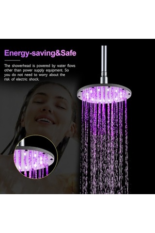 Novahub 6 İnç Renkli Led Yağmur Duş Başlığı - Su Sıcaklığına Göre Renk Değiştirir Diğer