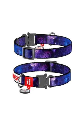 Waudog Nylon Dog Collar With Qr-passport, "nasa21" Design, Metal Fastex, S, W 20 Mm, L 24-40 Cm Mor