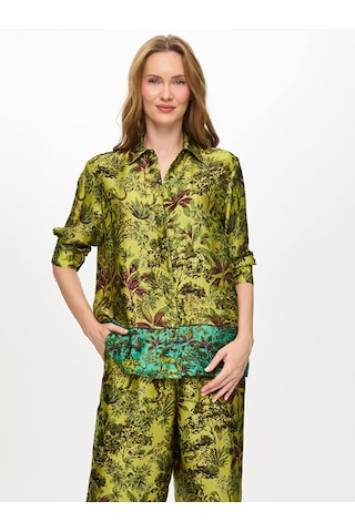 Faik Sönmez Eteği Sulu Jungle Desen Tunik W27tnk002 Uw27tnk002196 Matcha
