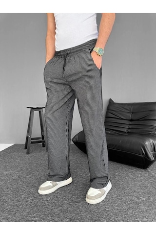 Vexor Su Yolu Çizgili Cepli Pantalon - Siyah