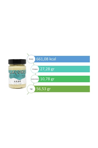 Laçoko Şekersiz Katkısız Glutensiz Vegan Doğal Az Kavrulmuş Çiğ Yer Fıstığı Ezmesi 320 G
