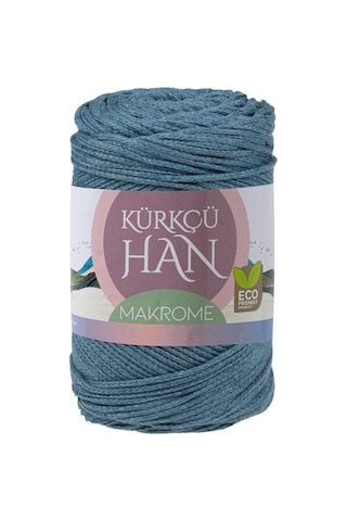 Kürkçü Han Makrome Mavi 3mm 200gr 130m Premium Örgü İpi