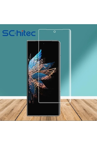 Schitec Samsung Galaxy Z Fold 6 Darbe Emici Premium Şeffaf Nano Ön Ekran Koruyucu Poliüretan Film