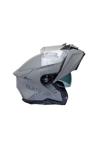 Nukro 937-sv Çene Açılır Motosiklet Kaskı Parlak Gri