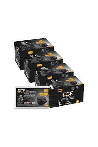 Ece Full Ultrasonik Tek Tek Paketli Meltblownlu Maske 200 Adet Siyah