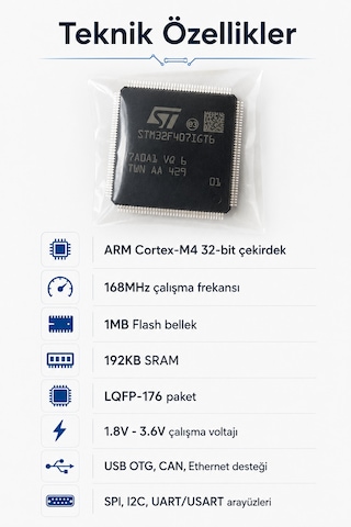 Stm32f407ıgt6 Mikrodenetleyici Entegre Arm Cortex-m4 168mhz 1mb Flash Lqfp-176 Smd Ic
