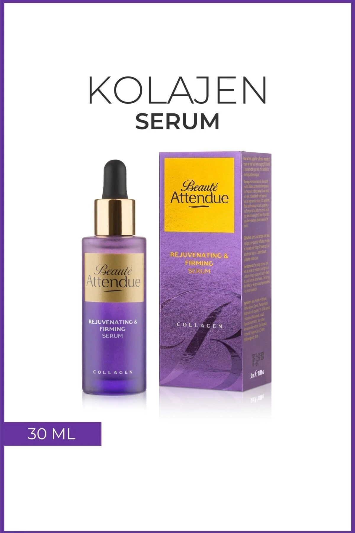 Beaute Attendue Kolajen, Yaşlanma Ve Kırışıklık Karşıtı, Gençleştirici, Cildi Sıkılaştırıcı Serum