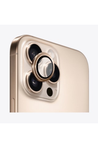 Safeus Safir Temperli Kamera Lens Koruyucu Apple Uyumlu iPhone 16 Pro Max İle Çöl Titanyum