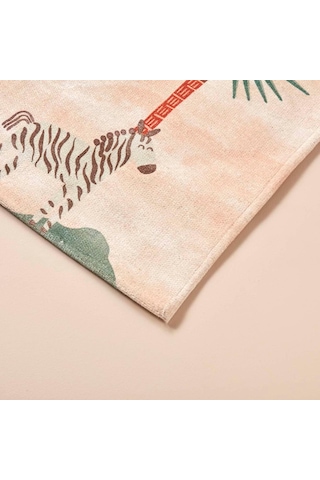Bella Maıson Safari Kids Hayvan Baskılı%100 Polyester Kilim, Somon, 80x150 Cm Genel