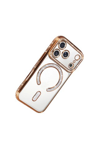 Joko - 893 - Apple iPhone Uyumlu 17 Pro Joke Simli Magneticsafe Kılıf - Csmo-tex - - Turuncu