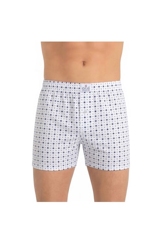 Öts Erkek %100 Pamuk Boxer Desenli Düğmeli Premium Günlük Kullanım 2651 Açık