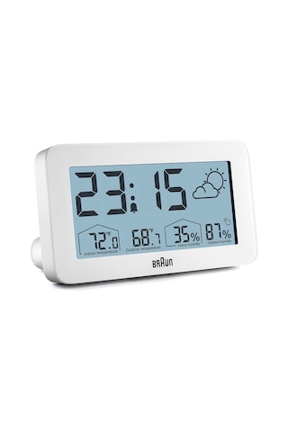 Braun Bc13wp Beyaz Dijital Hava Durumu Alarmlı Masa Saati Brn.bc13wp
