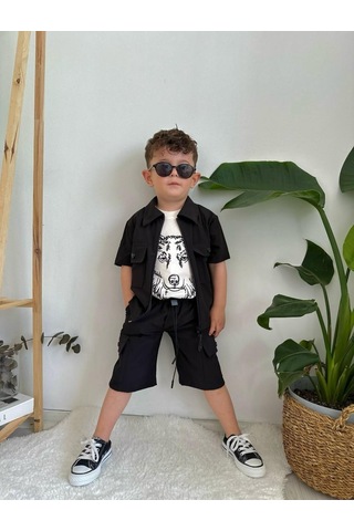 Minaz Baby Siyah Erkek Çocuk Takım Siyah