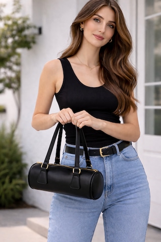 Elan Kadın Çanta Silindir Model Şık Tasarım Sportif Casual Çanta Siyah Siyah
