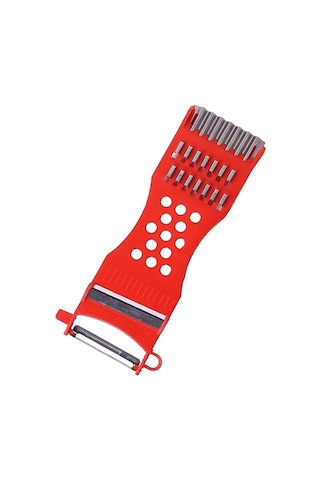 Manuel Sebze Dilimleyici, Soyucu, Rendeleyici, Doğrayıcı, Patates Doğrayıcı, Havuç Kesici, Meyve Soyucu Yapıcı, Mutfak Kesme Aleti Kırmızı