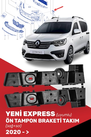 Yeni Express Ön Tampon Ayak Braketi Takım- 622224650r, 622231730r