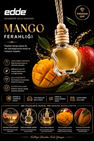 Edde Mango Kokulu Askılı Apple Araba Araç Oto Kokusu Dikiz Aynası Kokusu 001